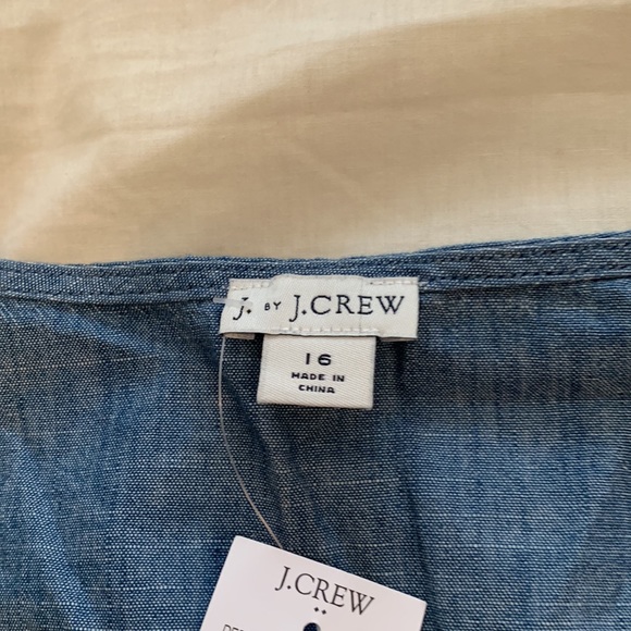 J crew Chambray flutter Sleeve top - Picture 3 of 4